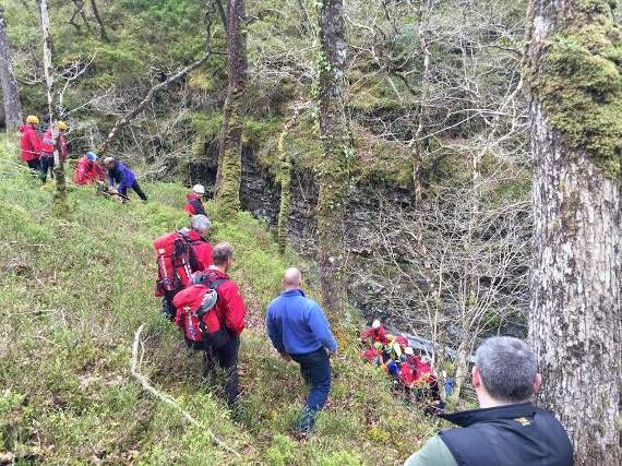 Rescue teams combine to rescue man from gorge