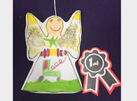 Aaron’s colourful angel wins first prize