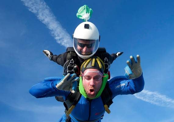 Headteacher braves skydive to raise funds for school