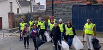 Rotarians roll up their sleeves to clean up town