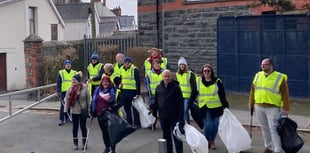 Rotarians roll up their sleeves to clean up town