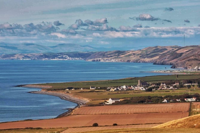 Cardigan Bay looking north from Aberarth towards Aberystwyth and Meirionnydd