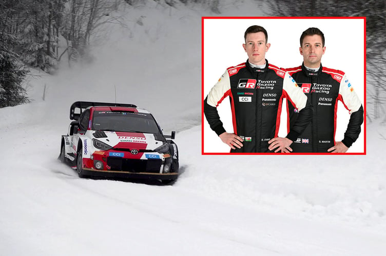 Elfyn Evans and Scott Martin prepare for Rally Sweden