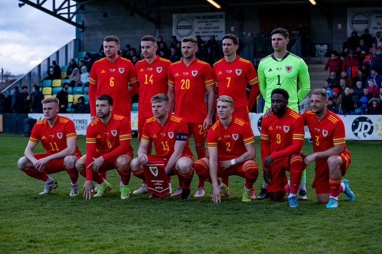 International Challenge Match Wales C vs England C at The Oval, Caernarfon. 30 March 2022    Score 4-0          
Â© Colin Ewart/pitchsideimages   2022