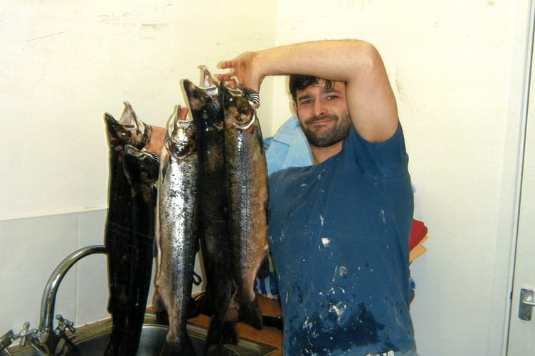 Emlyn Rees and coloured sea trout