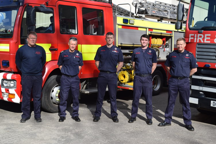 Gary Glew, Watch Manager Timothy Nettleton, Firefighter Mike Davies, Firefighter Rhys Fitzgerald and Watch Manager Chris Doyle.