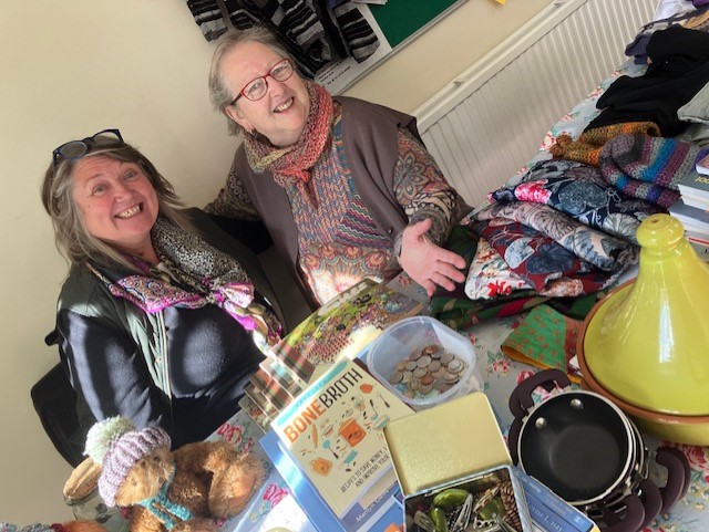 Pat Parry (left) and Pauline Fromling  (right) at the coffee morning