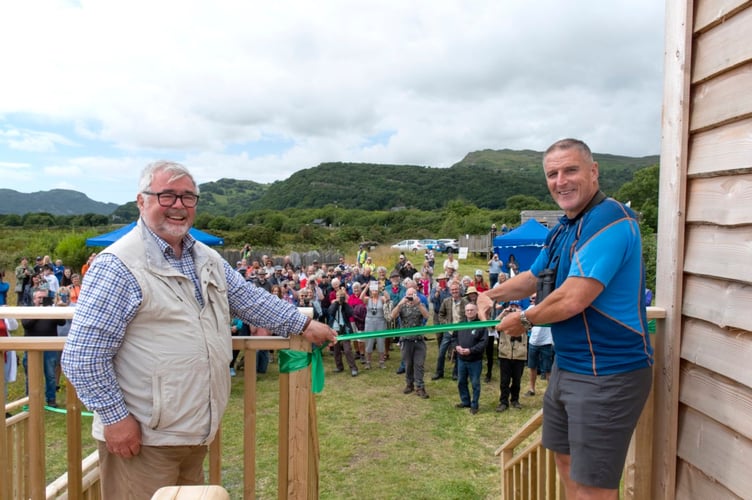 Iolo cutting the ribbon with Gwyn Harrison