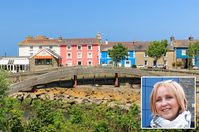 Suzy Davies, Wales Tourism Alliance chair, inset on Aberaeron