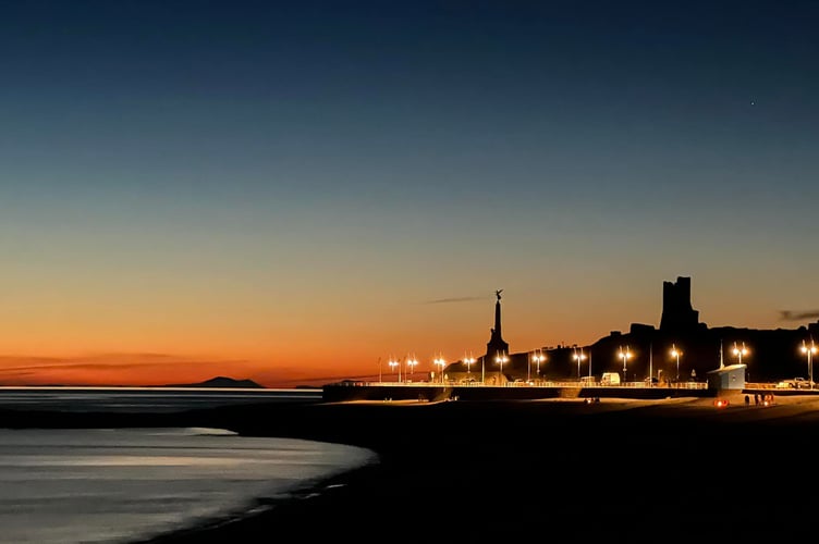 A beautiful afterglow on Sunday night from South Promenade, Aberystwyth, taken by Jane Wemyss-Owen