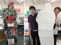 Students inspired by knife angel