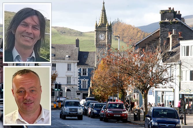 Machynlleth mayor Jeremy Paige and Cllr Gareth Jones