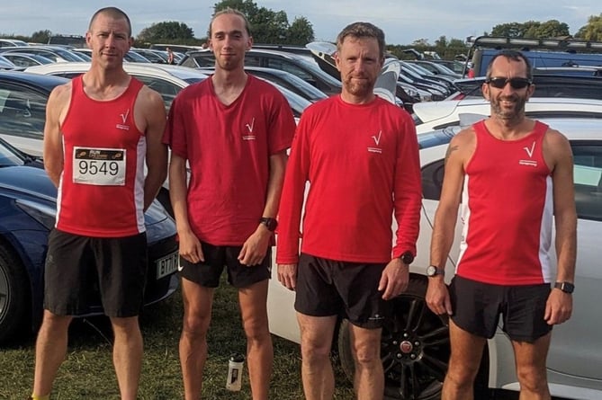 Rhys Jeremiah, Janos Vranek, Shelley Childs and Edd Land at the Mid Cheshire 5K,, Aberystwyth Athletics Club