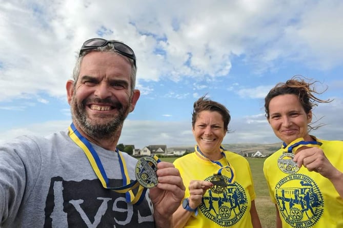 Ian Brandreth, Clare Lancaster and Bethan Jones at Race the Train Tywyn, Aberystwyth Athletics Club