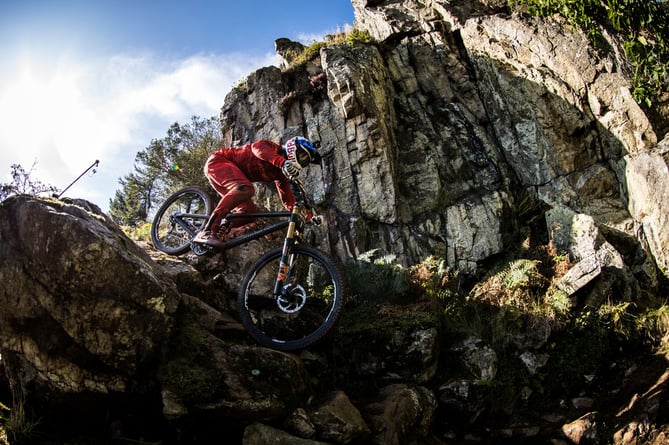 Gee Atherton performs at the Red Bull Hardline in Dinas Mawddwy, United Kingdom on September 14, 2019. // Boris Beyer / Red Bull Content Pool // SI201909150439 // Usage for editorial use only // 