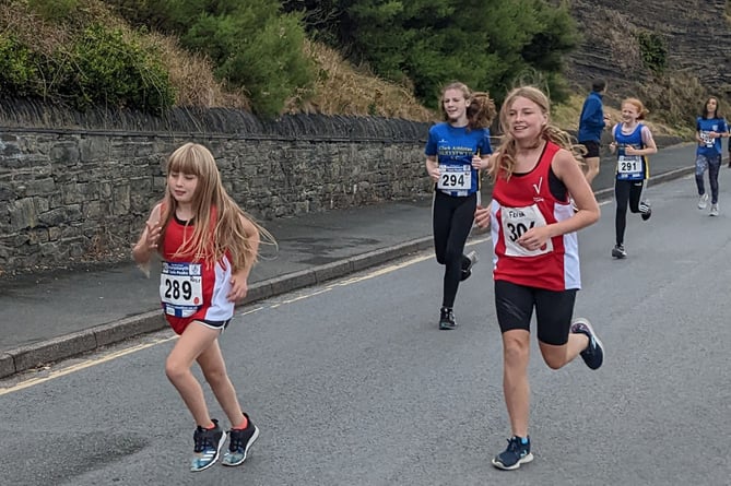 Rose Mallow and Freya Pritchard completed the course together Prom Run Aberystwyth 040922