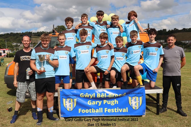  Under 15s winners Llanilar Rhinos, Gary Paugh festival, 2022