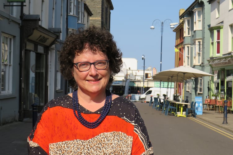 Elin Jones Aberystwyth town centre