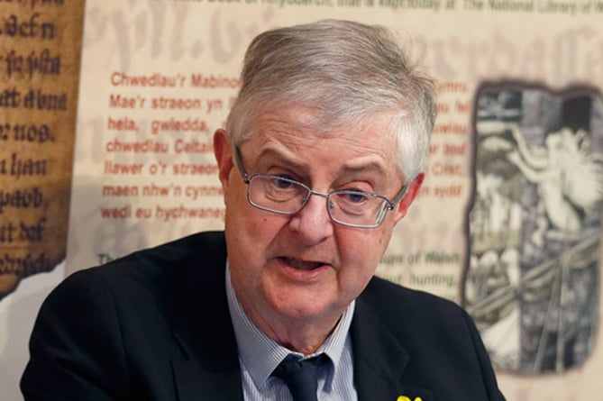 Mark Drakeford Cambrian News stock photo