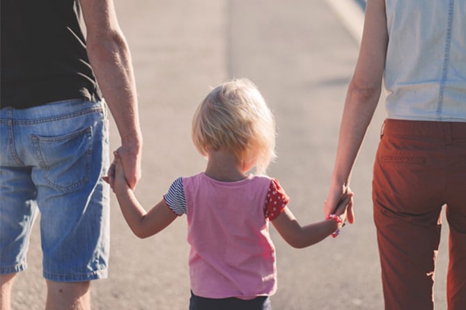 Stock photo of family, parents and child