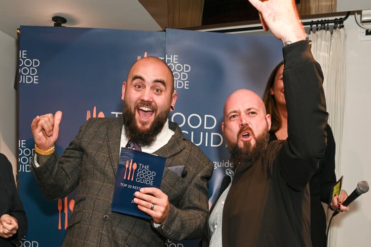 LONDON, ENGLAND - OCTOBER 17: Nathan Davies and Alex Claridge attend The Good Food Guide Awards 2023 at The Groucho Club on October 17, 2022 in London, England. (Photo by David M. Benett/Dave Benett/Getty Images)