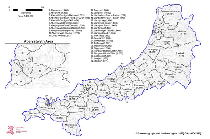 The proposed boundaries for Ceredigion Preseli