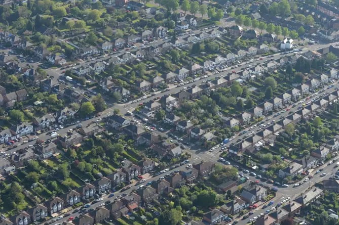 Homes, streets, town stock photo for RADAR