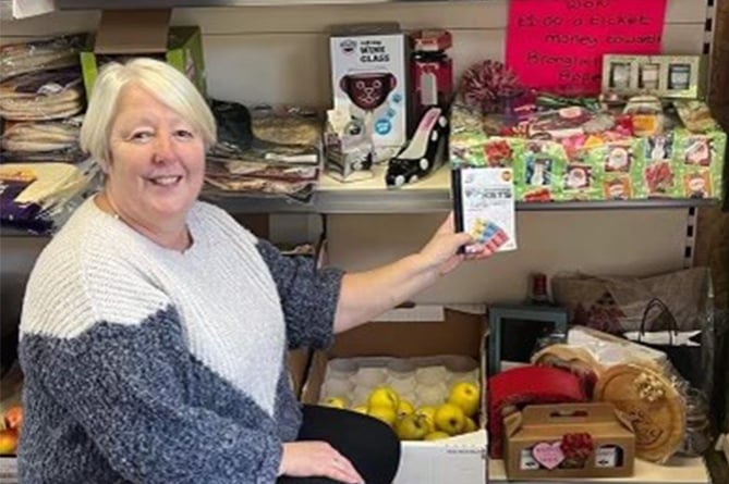 Helen Moulton has organised a Christmas raffle at Llanilar Village Shop