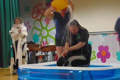 Ice bucket challenge and pies to the face for Children in Need
