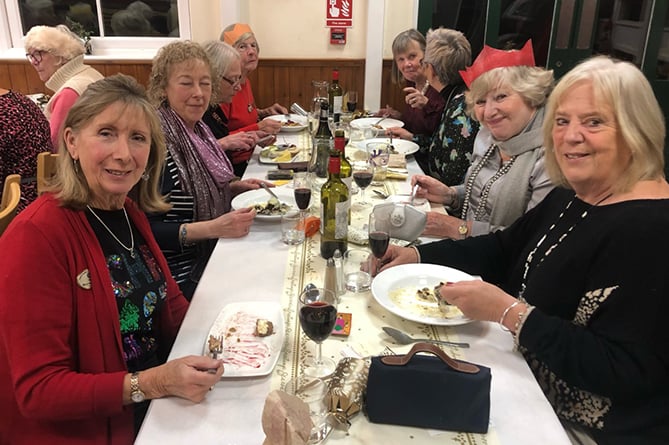 Tywyn Inner Wheel members enjoying their Christmas meal at Talyllyn Railway