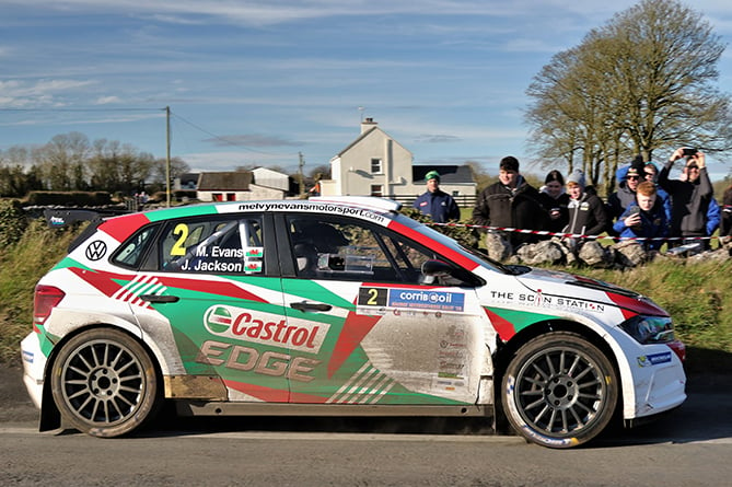 Meirion Evans and Jonathan Jackson won the Galway International Rally