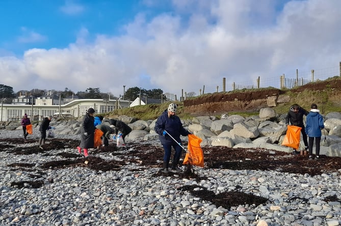 Residents got together to clean up Criccieth beach