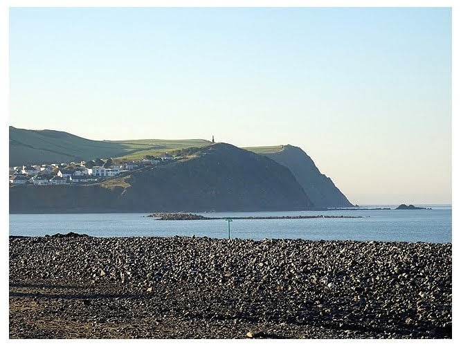 Borth beach around the spit from Aberwennol 