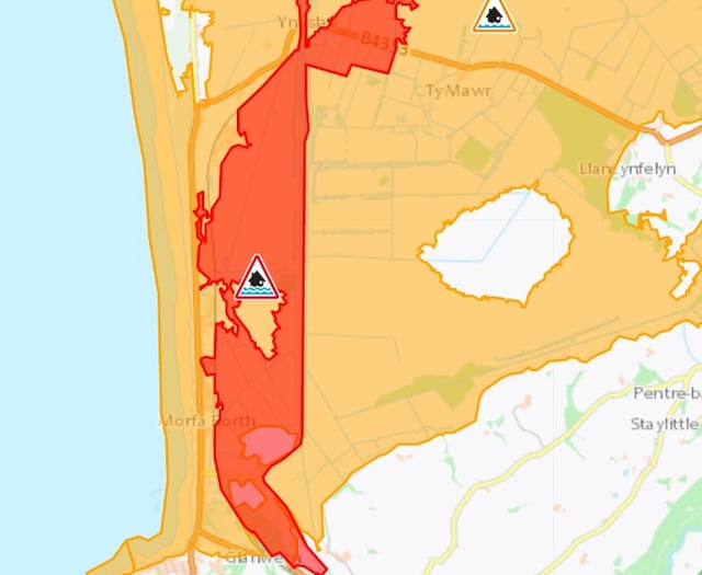 Two flood warnings issued in Ceredigion