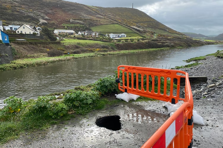 A new sinkhole on Tanyblwch beach