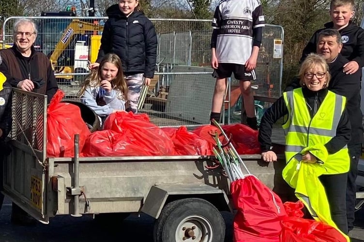 Residents and members of the town council came together to clean up the town