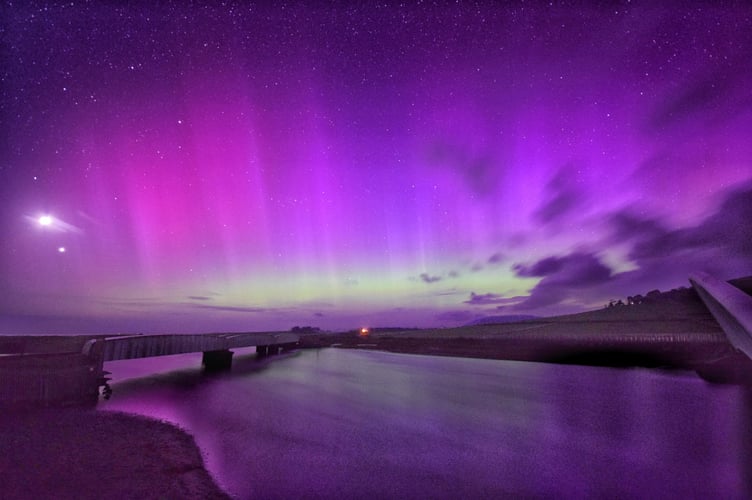 The Northern Lights above Tywyn by Lee Bell