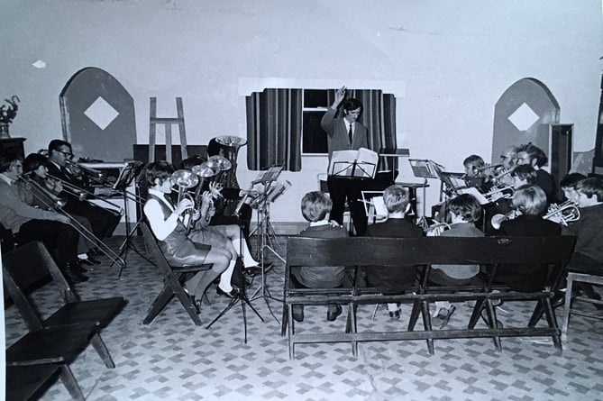 John Davies conducting the Aberystwyth Junior band in the early 1970’s