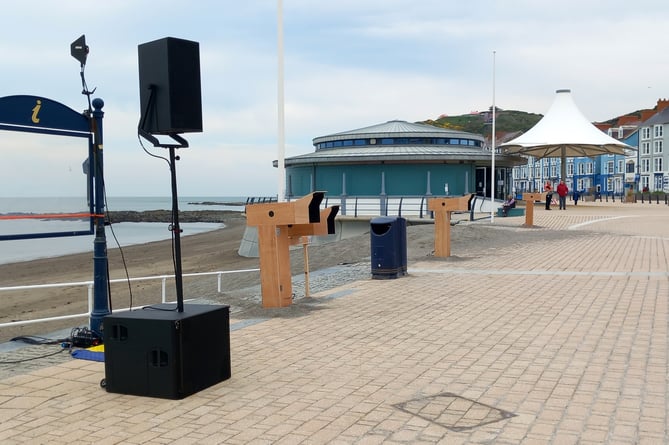 What is happening on Aberystwyth seafront?