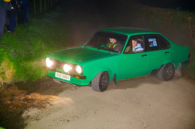 Masters class winners Ieuan Evans/Dafydd-Sion Lloyd (Ford Escort) Nightg Owl Rally 2023