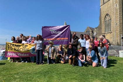 Anti-racism rally staged at Aberystwyth Castle