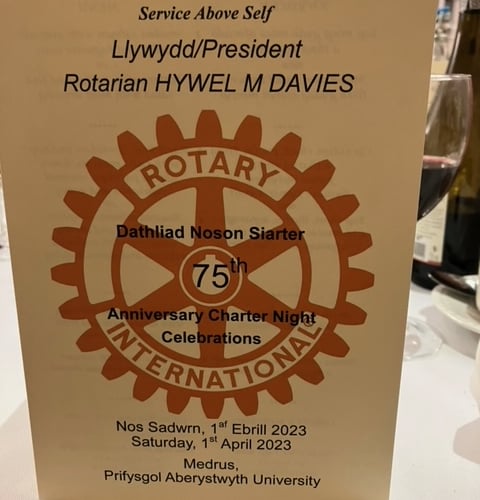 Aberystwyth Rotary Club held a 75th anniversary charter night in April