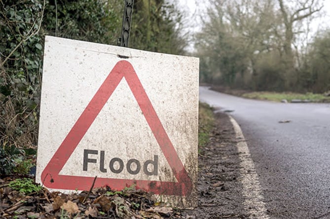 Flood Sign stock