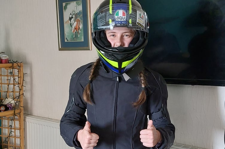 Tianna in her biking gear