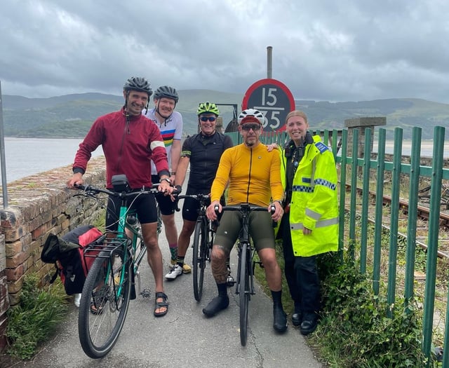 Cyclist arrives in Gwynedd on 3,500-mile journey in memory of sister