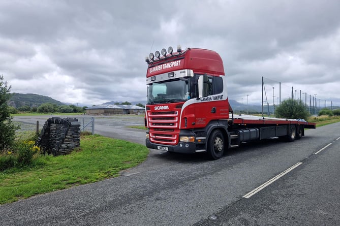 The new posts are transported to Porthmadog