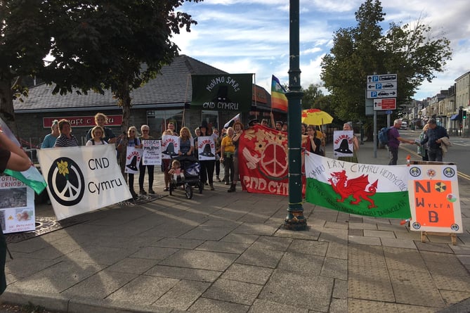 Campaigners at a rally in Porthmadog in March 2022