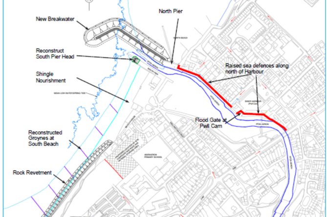Aberaeron flood defence