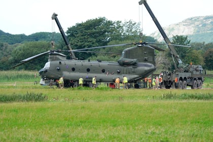 Chinook helicopter expected take flight today after a week in a field