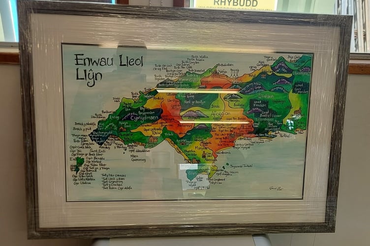 The artwork ‘Enwau Lleol Llŷn’ by Sioned Glyn